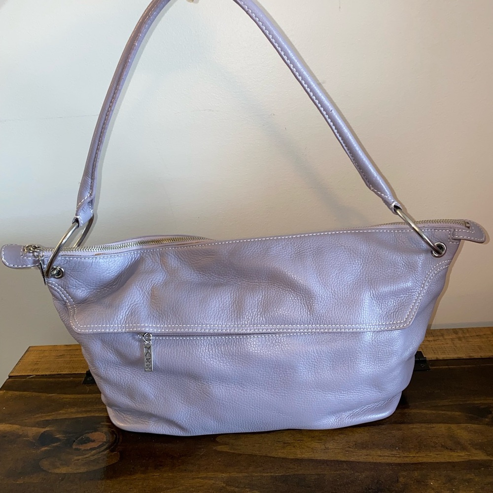 Maxx New York Purple Leather Shoulder Purse